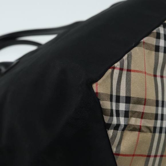 BURBERRY Nova Check Tote Bag Nylon Beige Black Silver Auth fm3822 - Picture 9 of 16